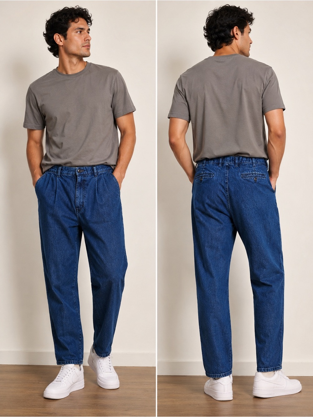Paul Fredrick Men’s Blue Denim Pants Straight Leg Approx Sz 38 Classic Fit